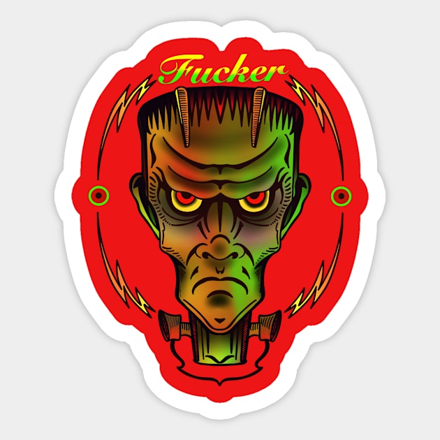 Frankie Fucker Sticker by TattoofaceMiller